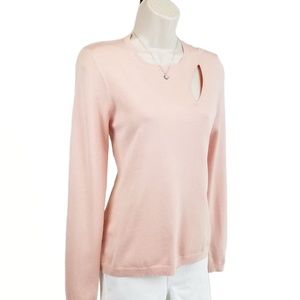 W by Worth sweater silk cut out pink M
